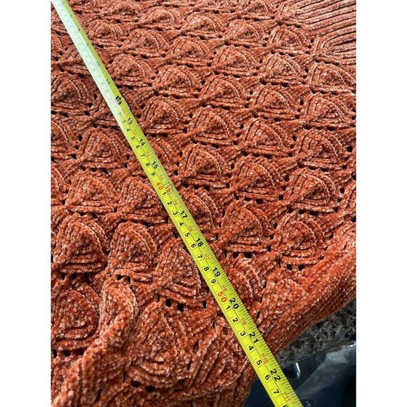 Rust‎ Orange Chenille Sweater By Moral Fiber Women’s Sz L - Picture 10 of 13